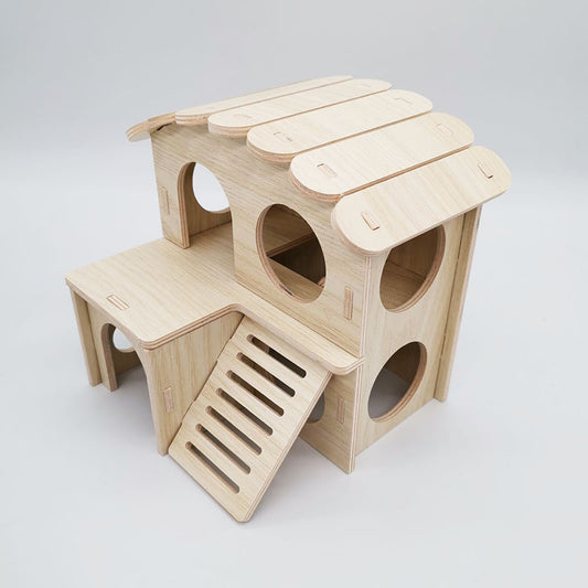 Hamster Swing SeesawSmall Nest Solid Wood Small House Hamster Sleeping